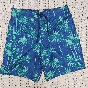 Blue Palm Tree Men's Swim Shorts
